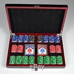 Bicycle Masters 300 8 Gram Clay Composite Poker Chip Set in a Black Lacquer Box