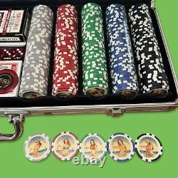 Bikini Watchers Club Special Edition Texas Hold'Em Poker Chip Set 500 Count RARE