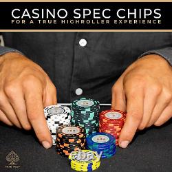 Black Series 500 Poker Chip Set Casino-Grade 14G Clay Poker Chips, Texas Holde