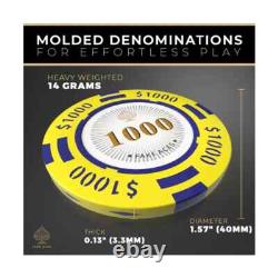 Black Series 500 Poker Chip Set Casino-Grade 14g Clay Poker Chips, Texas Ho