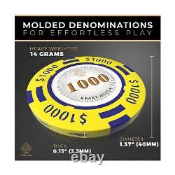 Black Series 500 Poker Chip Set Casino-Grade 14g Clay Poker Chips, Texas Ho