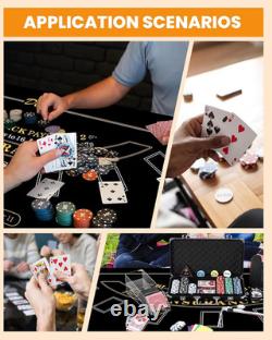 Blackjack Set Casino Set Blackjack Game Combo Set Card Shuffler, 300Pcs Poker C