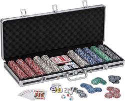 Bling 13.5 Gram Texas Hold'Em Clay Poker Chip Set with Aluminum Case, 500 Strip