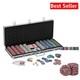 Bling Clay Poker Chip Set 500 Striped Chips & Accessories in Aluminum Case