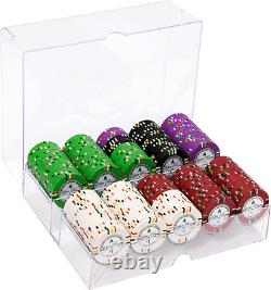 Bluff Canyon Poker Chip Set in Acrylic Carry Case Casino Clay Composite 13-Gra