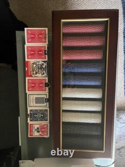 Bombay Poker Company Mahogany Wood And Glass Full Poker Set With Cards