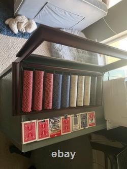 Bombay Poker Company Mahogany Wood And Glass Full Poker Set With Cards