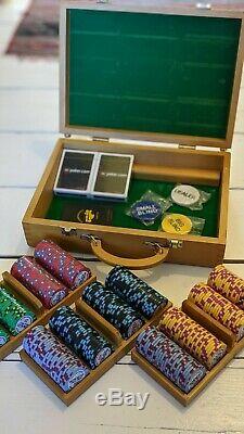 Boracay Ceramic Poker Chips Set 300 chips, wooden case, cards and accessories