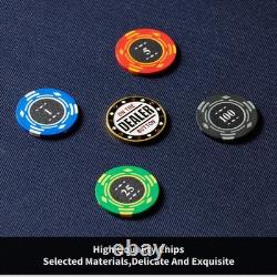 Boyzhood Poker Chips, 400PCS 14 Gram Clay Poker Chip Set with Deluxe Travel Ca