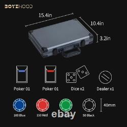 Boyzhood Poker Chips, 400PCS 14 Gram Clay Poker Chip Set with Deluxe Travel Ca