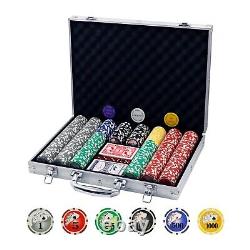 Boyzhood Poker Chips with Numbers, 500PCS Poker Chip Set with Aluminum Travel