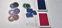 Brooks Brothers Poker Chip Set With Dice Rare! Heavy