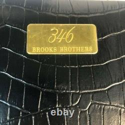Brooks Brothers Travel Poker Set Black Crock Grain Locking Hinged With Case New