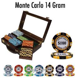 BryBelly Poker & Casino Supplies Custom 300 Ct Monte Carlo Chip Set Walnut Case