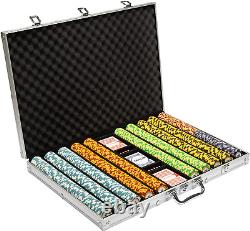 Brybelly 1,000 Ct Monte Carlo Poker Set 14G Clay Composite Chips with Aluminum