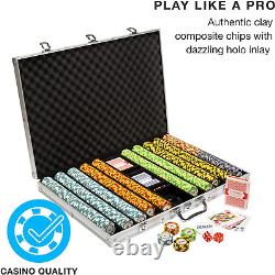 Brybelly 1,000 Ct Monte Carlo Poker Set 14G Clay Composite Chips with Aluminum