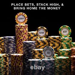 Brybelly 1,000 Ct Monte Carlo Poker Set 14G Clay Composite Chips with Aluminum