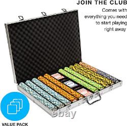 Brybelly 1,000 Ct Monte Carlo Poker Set 14G Clay Composite Chips with Aluminum