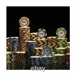 Brybelly 1,000 Ct Monte Carlo Poker Set 14g Clay Composite Chips with Alumi