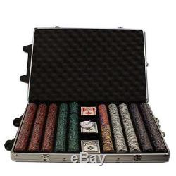 Brybelly 1000-Count Ace King Suited Poker Chip Set in Rolling Aluminum Case, 14g
