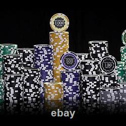 Brybelly 500 Count Eclipse Poker Chip Set Padded Aluminum Case Heavyweigh