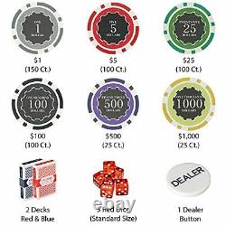 Brybelly 500 Count Eclipse Poker Chip Set Padded Aluminum Case Heavyweigh