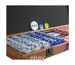 Bucher&Rossini Poker Chip Set 500pcs with Sturdy Carry Case Coved with Leathe