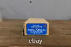 Bud Jones Casino Chips Set Las Vegas Vintage Gray Poker Chips in Box Complete