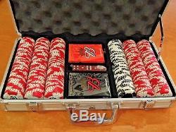 Budweiser 318 Chips Poker Dice Chip Set Texas Hold'em Cards with Aluminum Case EC