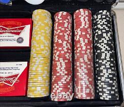 Budweiser Branded Poker Set and Case-500 Chips