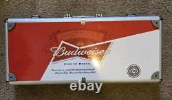 Budweiser Branded Poker Set and Locking Case-Complete With500 CHIPS, KEYS, DICE