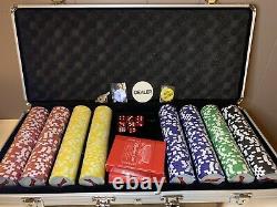 Budweiser Poker Set with Case 500 Wrapped Chips Two Decks Of Sealed Cards Beer