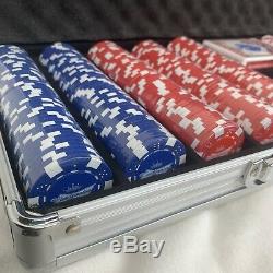 Budweiser Poker Set with Case 500 Wrapped Chips Two Decks Of Sealed Cards Beer