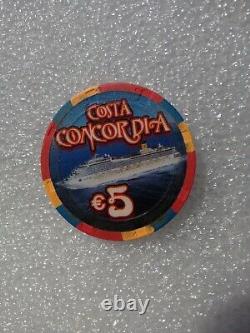 CASINO POKER CHIP-$5 AND $1. Set COSTA CONCORDIA. Rare