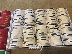 CASINO USED Paulson Horseshoe Cincinnati Primary Poker Chip Set 500 Chip Set