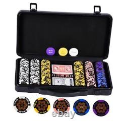 CONTINUE 14g Clay Poker Chips Set for Texas 300 Chips With Numbered Values