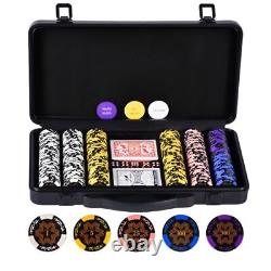 CONTINUE 14g Clay Poker Chips Set for Texas 300 Chips With Numbered Values