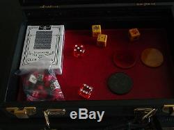 Crisloid Bakelite Poker Chip Traveling Set Case Casino Dice Cards Backgammon
