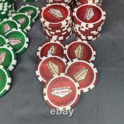 Camel Poker Chip set Las Vegas Promotion 2005 11.5 gram Clay Red Blue Green Gray
