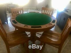 Card Gaming Table with chairs(Poker chip set included) Poker, Chess, Checker