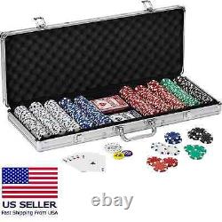 Cardinal Classics 500-Piece Poker Set with Aluminum Case, Chips, Dice