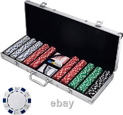 Cardinal Classics 500-Piece Poker Set with Aluminum Case, Chips, Dice