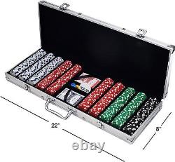 Cardinal Classics 500-Piece Poker Set with Aluminum Case, Chips, Dice