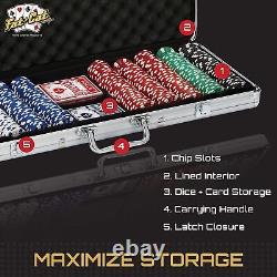 Cardinal Classics 500-Piece Poker Set with Aluminum Case, Chips, Dice