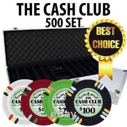 Cash Club 500 Casino Poker Chip Set with Aluminum case