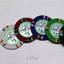 Cash Club Casino Poker Chip Set 1000 Poker Chips Acrylic Carrier Racks