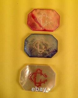 Casino Des Charbonnieres Les Bain (rhone) Mother Of Pearl (set Of 3)(1871-1920)