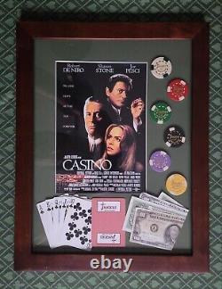 Casino Movie Professionally Framed, Poster & Poker Chip set, Replica Props NEW