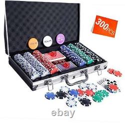 Casino Poker Chip Set 300PCS Poker Chips with Aluminum Case, 11.5 300pcs