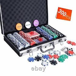 Casino Poker Chip Set 300PCS Poker Chips with Aluminum Case, 11.5 300pcs
